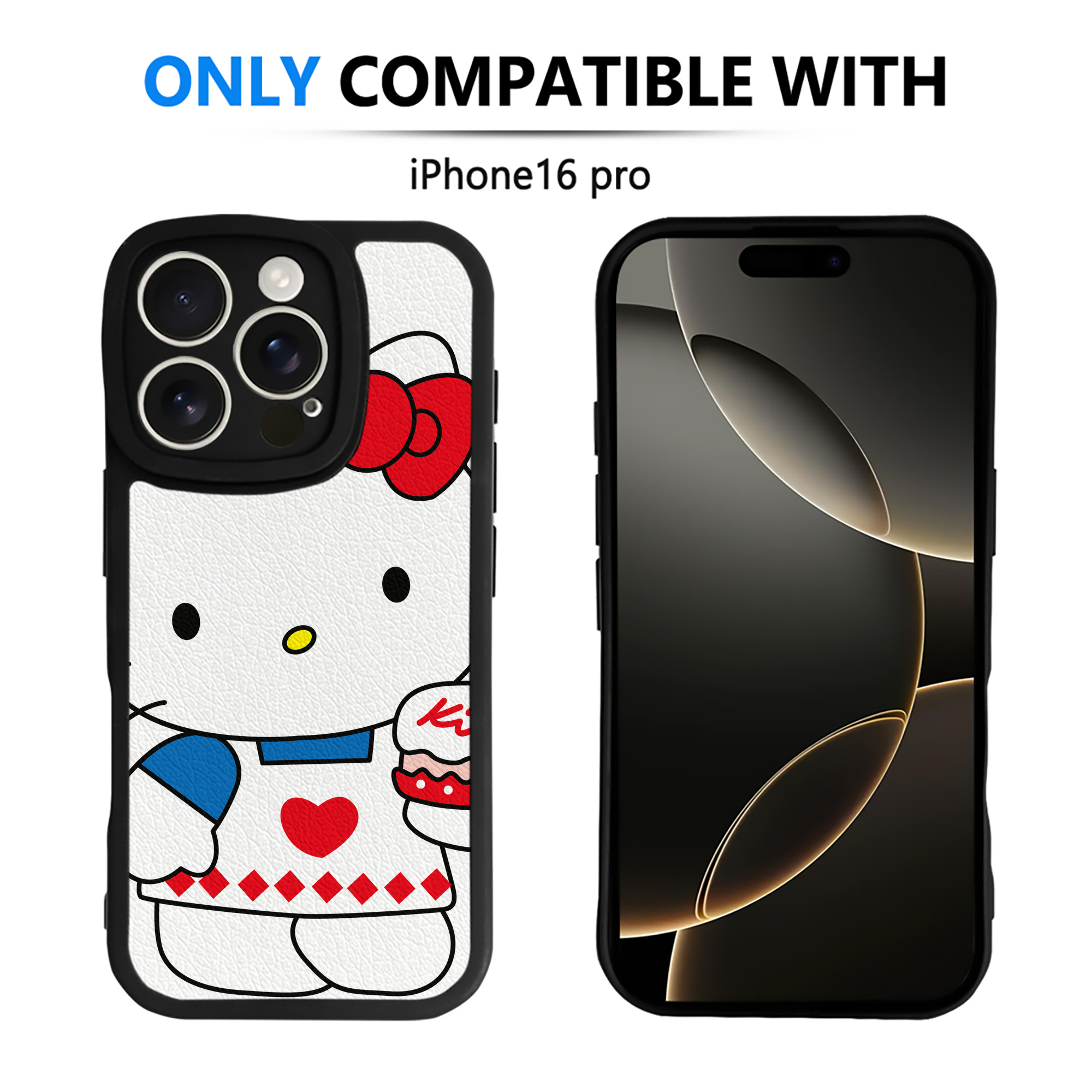 （画像用） Hello Kitty ハローキティ 【iPhone 16シリーズ対応】シリコンスマホケース（レザー調） 材質：シリコン